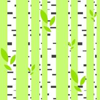 Colorful seamless pattern of abstract white birches with stripes on a green background. Simple flat vector illustration. For the design of paper wallpaper, fabric, wrapping paper, covers, web sites.