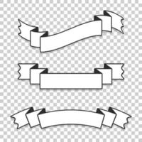 A set of banner ribbons. With space for text. A simple flat vector illustration isolated on a transparent background.