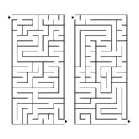 A set of rectangular simple labyrinths. An interesting game for children. Simple flat vector illustration isolated on white background.