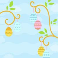Ilustración de vector plano simple con huevos de Pascua. Apto para decoración de postales, publicidad, revistas, sitios web.