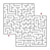 Abstract square isolated maze. Black color. An interesting and useful game for children and adults. Simple flat vector illustration. With a place for your image