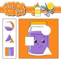 Cut and glue. Education developing worksheet. Activity page. Game for children. Isolated vector illustration in cute cartoon style.