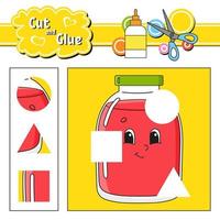 Cut and glue. Education developing worksheet. Activity page. Game for children. Isolated vector illustration in cute cartoon style.