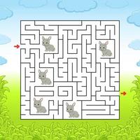 Maze. Game for kids. Funny labyrinth. Education developing worksheet. Activity page. Puzzle for children. Cute cartoon style. Riddle for preschool. Logical conundrum. Color vector illustration.