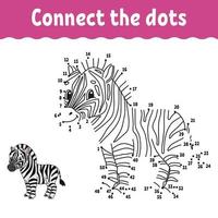 Dot to dot. Draw a line. Handwriting practice. Learning numbers for kids. Education developing worksheet. Activity coloring page. Game for toddler. Isolated vector illustration. Cartoon style.