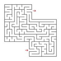 Abstract square isolated maze. Black color. An interesting and useful game for children and adults. Simple flat vector illustration. With a place for your image