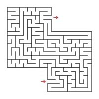 Abstract square isolated maze. Black color. An interesting and useful game for children and adults. Simple flat vector illustration. With a place for your image