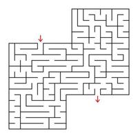 Abstract square isolated maze. Black color. An interesting and useful game for children and adults. Simple flat vector illustration. With a place for your image