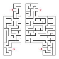 A set of two rectangular mazes with an entrance and an exit. Simple flat vector illustration isolated on white background. With a place for your image