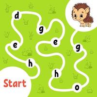 Logic puzzle game. Learning words for kids. Find the hidden name. Education developing worksheet. Activity page for study English. Game for children. Isolated vector illustration. Cartoon style.