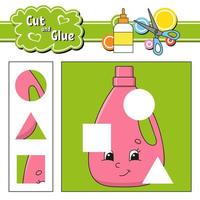 Cut and glue. Education developing worksheet. Activity page. Game for children. Isolated vector illustration in cute cartoon style.