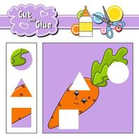 Cut and glue. Education developing worksheet. Activity page. Game for children. Isolated vector illustration in cute cartoon style.