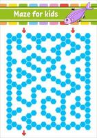 Maze. Game for kids. Funny labyrinth. Education developing worksheet. Activity page. Puzzle for children. Riddle for preschool. Cute cartoon style. Logical conundrum. Color vector illustration.