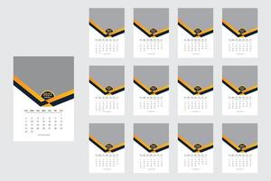 New year 2022 calendar template vector