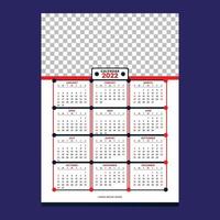 New year 2022 calendar template vector