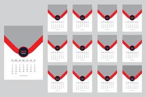 plantilla de calendario año nuevo 2022 vector