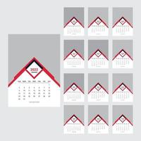 New year 2022 calendar template vector