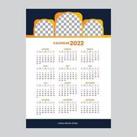 plantilla de calendario año nuevo 2022 vector