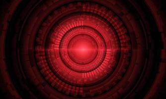 Abstract red system circle circuit cyber futuristic technology vector background