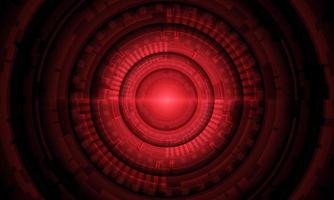 Abstract red system circle circuit cyber futuristic technology vector background