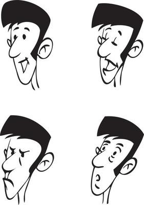 One face, 4 facial expressions