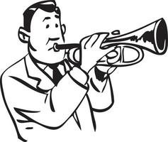 A trumpet player vector