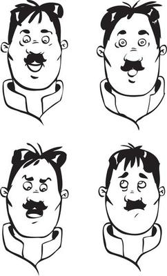 One face, 4 facial expressions