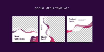 Social media template post flyer square banner. vector
