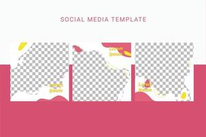 Social media template post flyer square banner. vector