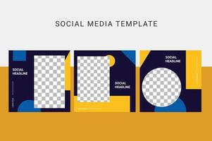 Social media template post flyer square banner. vector