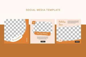 Social media template post flyer square banner. vector