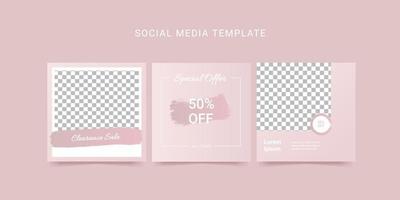 Social media template post flyer square banner. vector