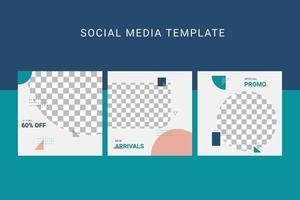 Social media template post flyer square banner. vector
