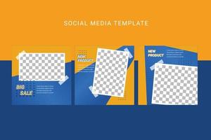 Social media template post flyer square banner. vector