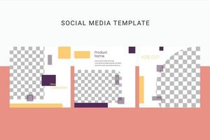 Social media template post flyer square banner. vector