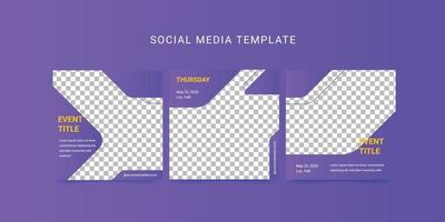 Social media template post flyer square banner. vector