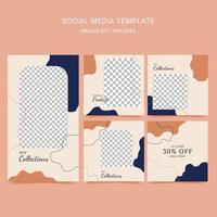 Social media template puzzle post. Stories promotion ads flyer banner. vector