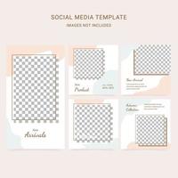 Social media template puzzle post. Stories promotion ads flyer banner. vector