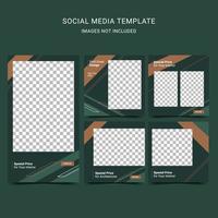 Social media template puzzle post. Stories promotion ads flyer banner. vector
