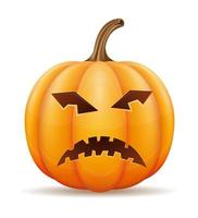 pumpkin with horrible faces for halloween celebration vector illustration isolated on white background