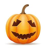 Calabaza con caras horribles para la ilustración de vector de celebración de halloween aislado sobre fondo blanco