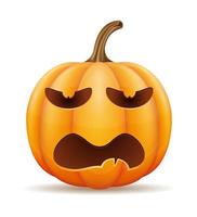 pumpkin with horrible faces for halloween celebration vector illustration isolated on white background