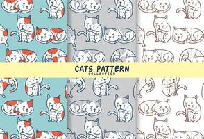 Seamless Pattern of Cat poses vector