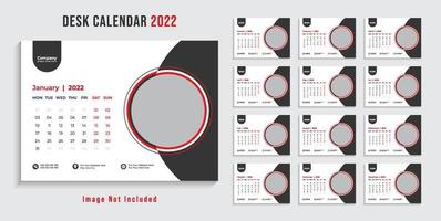Modern 2022 desk calendar design template Pro Vector