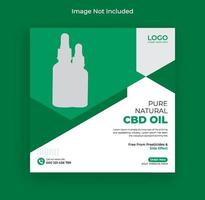 Hemp or cbd oil  social media banner and web banner Pro Vector