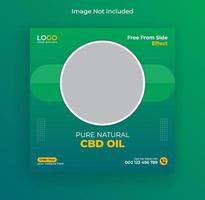 Hemp or cbd oil  social media banner and web banner Pro Vector