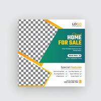 Modern home for sale social media banner and web banner vector