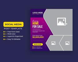 casa moderna en venta banner de redes sociales y banner web pro vector