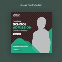 School admission social media post and  admission web banner, flyer pro download vector