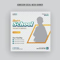 School admission social media post and  admission web banner, flyer pro download vector